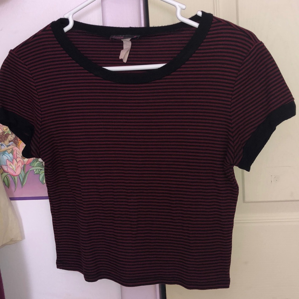 Joyce Leslie Striped Crop Top
